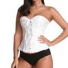 Women Jacquard Ribbon Steel Buckle Waist Cincher Corset Body Shaper