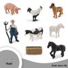 Cross-border Farmyard Decorative Chicken Figurines: Rooster, Hen, and Chicks Pecking in Courtyard with Woman, Rice, and Flower Bed