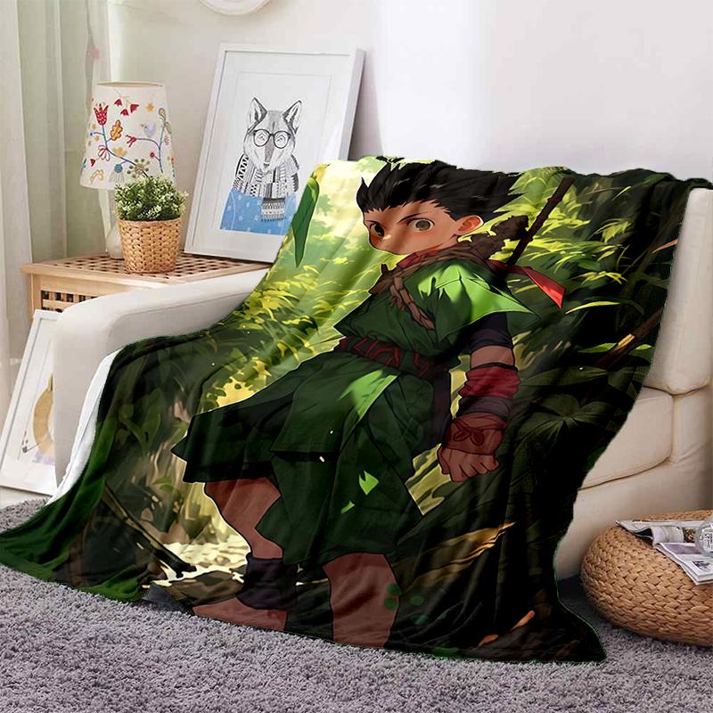 HXH Hunter X Hunter GON FREECSS Killua Zoldyck Cartoon Anime Flannel Blanket,Soft Throw Blanket for Home Bedroom Bed Sofa Gift