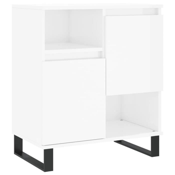 VidaXL Buffet Blanc brillant 60x35x70 cm Bois d'ingénierie 831198