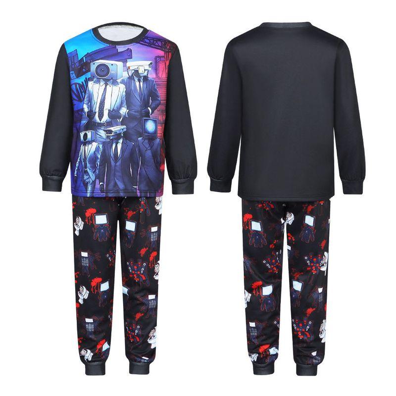 Halloween Cosplay Costume Horror Game Monitor Man Toilet Man One-Piece Bodysuit Role-Playing Stage Performance Outfit Suit (Top + Pants) S