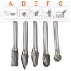 5PCS Alloy Steel Carbide Rotary Burr Set 6x10mm Rotary Burr File Set  Weld Seam Trimming