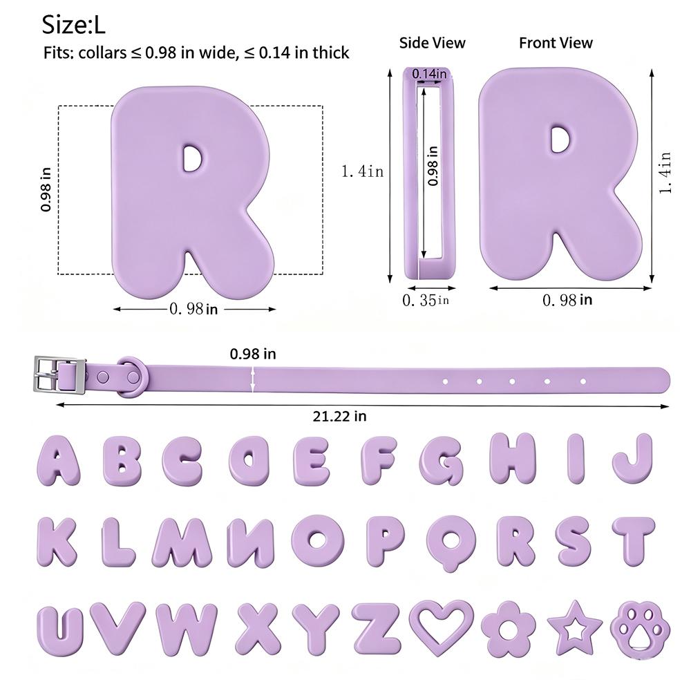 Soft Silicone Custom Name Pet Collar, Personalized Letter ID Collar for Small Medium Dogs Daily Walking