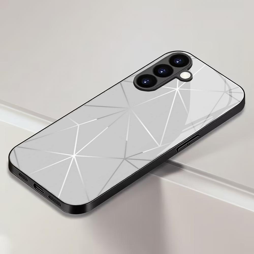 Gradient line pattern tempered glass phone case suitable for Samsung Galaxy S26 S25 S24 S23 S22 S21 S20FE/Ultra/Plus5G anti drop