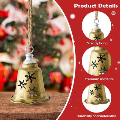 Christmas Bells Hollow Decoration Christmas Tree Pendant For Holiday Home Dinner School Restaurant Cafe Shopping Mall Wedding