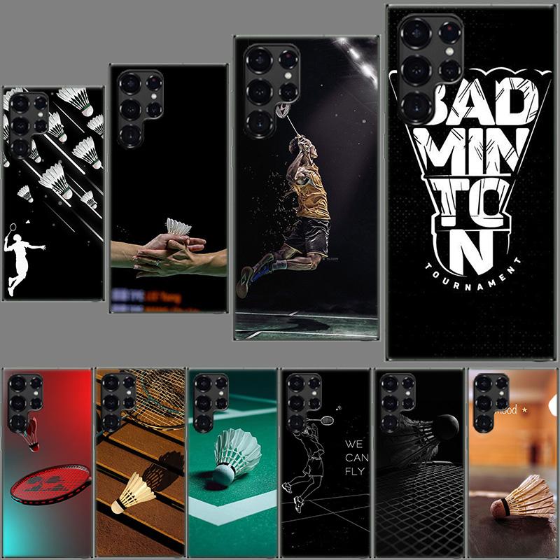 Badminton Sport Phone Case For Samsung Galaxy S24 S23 S21 S20 FE S22 S26 Ultra S25 Edge S10 Plus Cover Clear TPU Capa Shell Coqu