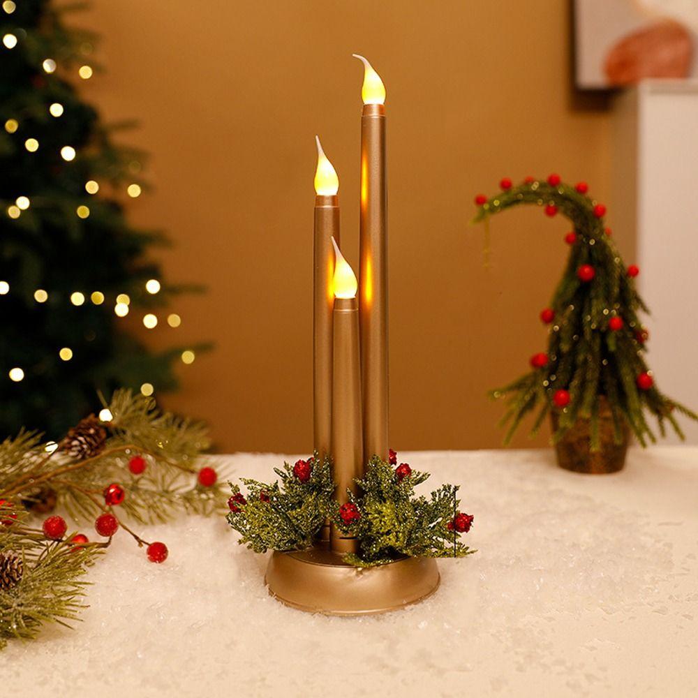 Retro Christmas LED Candles Light Flickering Electric Candle Tealight  Home New Year Decor
