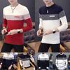 Men's Casual Round Neck Striped Knitwear Jumper With Slim Fit Design