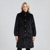 2026 European and American New Large Fur Collar Leather Trench Coat Women's Medium and Long Lace-up Waist Leather Jacket Women's Clothing