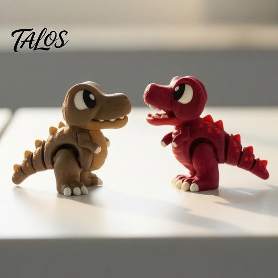 Portable Palm Sized Toys 3D Printed Articulated Cute T‑Rex Dinosaur Fidget Toy, Flexible Joint Creative Gifts for Kids Figure, Bite‑Finger