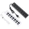 7 Ports LED USB 2.0 Adapter Hub Power On/off Switch for PC Laptop BK