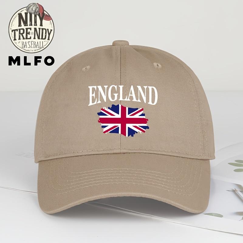 Lightweight Adjustable Baseball Cap with ENGLAND Print Classic Comfortable SoftTop Cap Featuring a National Flag Design Bre