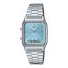 Casio Women's Analog Quartz Watch Stainless Steel Strap AQ-230A-2A1MQYES, Silver Turquoise