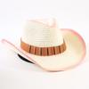 Chapéu de Palha de Cowboy Ocidental Europeu e Americano Popular Moda Masculina e Feminina Chapéu de Palha com Sombra Chapéu de Cowboy Ocidental para Exterior