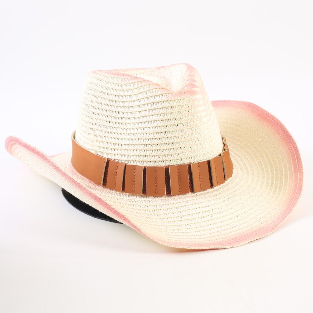 Chapéu de Palha de Cowboy Ocidental Europeu e Americano Popular Moda Masculina e Feminina Chapéu de Palha com Sombra Chapéu de Cowboy Ocidental para Exterior