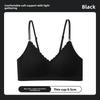 Sexy Off-Shoulder Jelly Strip Soft Support Bra, Small Bust Push Up Side Gathering Seamless Wireless Bra