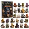 Süße Drachen Geschenksets Adventskalender 2026 24 Tage Buchliebhaber Weihnachten Countdown mit Acryl Bastelornamenten Mini-Drachen Fantasy Buchliebhaber