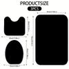 3pcs Golden Rose Butterfly Bathroom Rug Set Non-Slip U-Shaped Mat and Toilet Lid Cover Black Gold Theme Washable Floor Mats