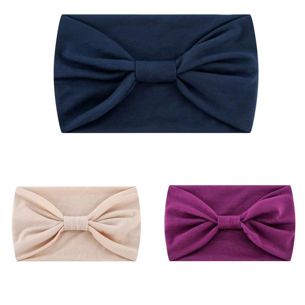 Solid Wide Headband Women Hair Accessories Bowknot Turbans Head Band Wash Face Make-up Sports Running Yoga Headbands