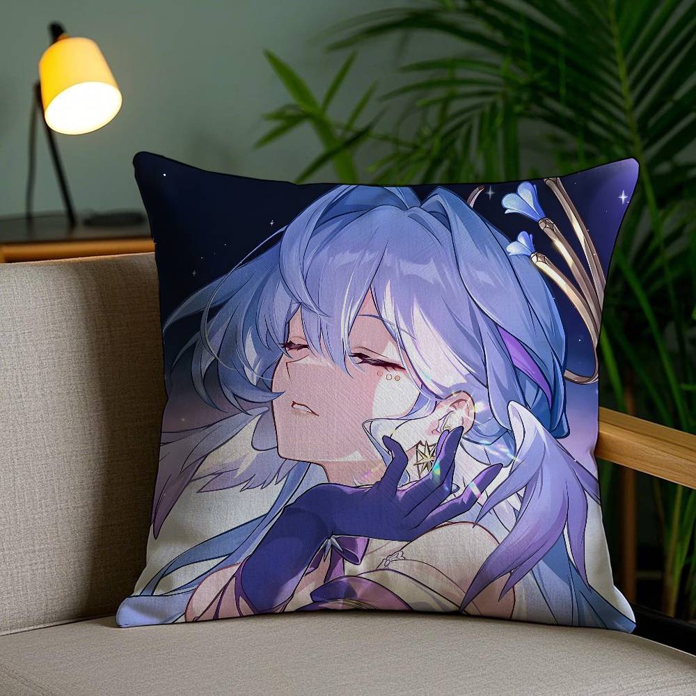 

H-Honkai Star Rail Game ROBIN Pillow Case Anti-dustmite Invisible Zipper Sofa Bed 12x12Inch