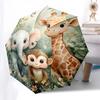 1PC Elephant Giraffe Monkey Umbrella-8-Rib Reinforced Portable Folding Travel Suitable for All Seasons Outdoor Daily , Fun Design-Z0449