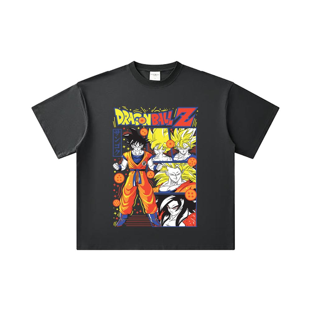 260 GSM Double Yarn 32 Count 100% Cotton Dragon Ball V56 Goku Print Unisex Heavy Cotton T Shirt