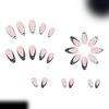 24Pieces/ Box Holiday Fake Nail French Tip Polkas Dots Design Full Cover Press On Nail Long Lasting Party Daily Wear