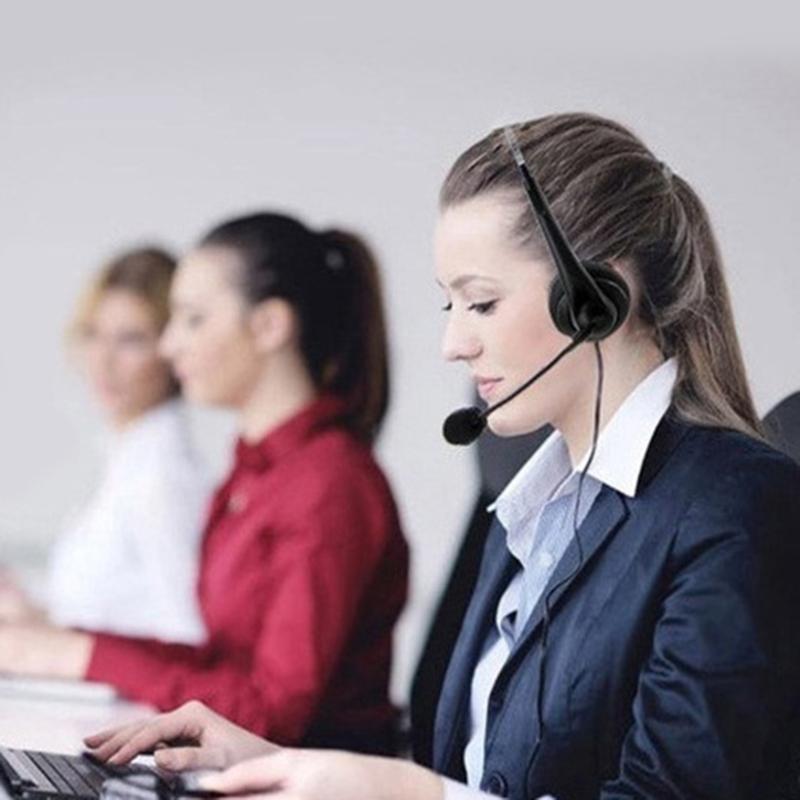 Adjustable Voice Headsets Double Connection USB Type C And 3.5mm Port For Computers Mobile Devices