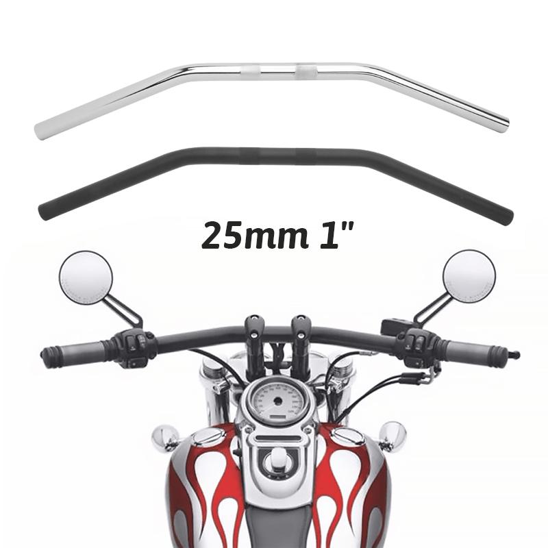 Aluminum Motorcycle 25mm 1" Classic Handlebar Chrome Black Retro Drag Handle Z Bar For Harley Softail Sportster XL883 1200