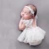 Lace Dress Photography Props Baby Shooting Outfits with Headband Skirt Bodysuits Skin-Friendly Clothes for Newborns 3Pcs