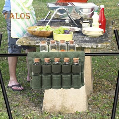 Contenitore per bottiglie di spezie portatile, per campeggio all'aperto, barbecue, picnic, condimento, contenitore per barattoli di condimenti, portabottiglie di olio per barbecue, custodia per il trasporto