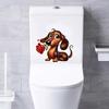 Cute Dachshund Red Rose Vinyl Sticker Waterproof Scratch-Resistant Decal for Car Motorcycle Truck Notebook Computer Q115