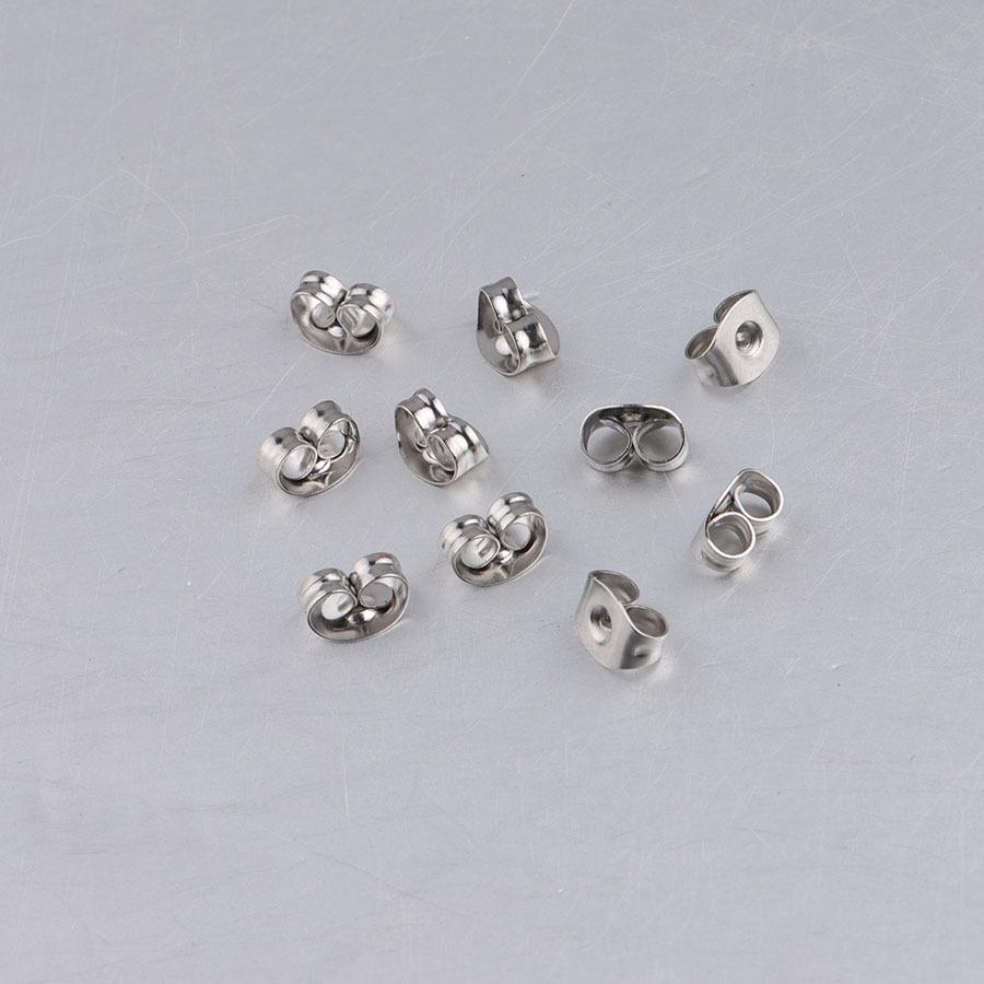 

50 шт. Полированные застежки-бабочки для серег из нержавеющей стали 304