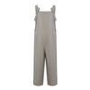 Women's Loose High Waist Pocket Fashion Color Cotton Linen Suspender Jumpsuit