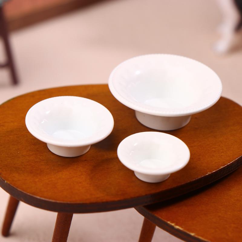 3 Stück Puppenhaus Mini Simulation Westliche Teller Geschirr Modell Puppenhaus Küchendekoration Rollenspielzeug Puppenhauszubehör