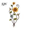 Home Garden Wall Ornaments Sunflower Bee Art Decor, 2D Flat Floral Hanging, Country Acrylic Decor Flower Ornament for Fence Porch Entryway Gift