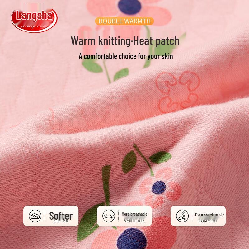 Langsha Girls' Cotton Thermal Underwear Set