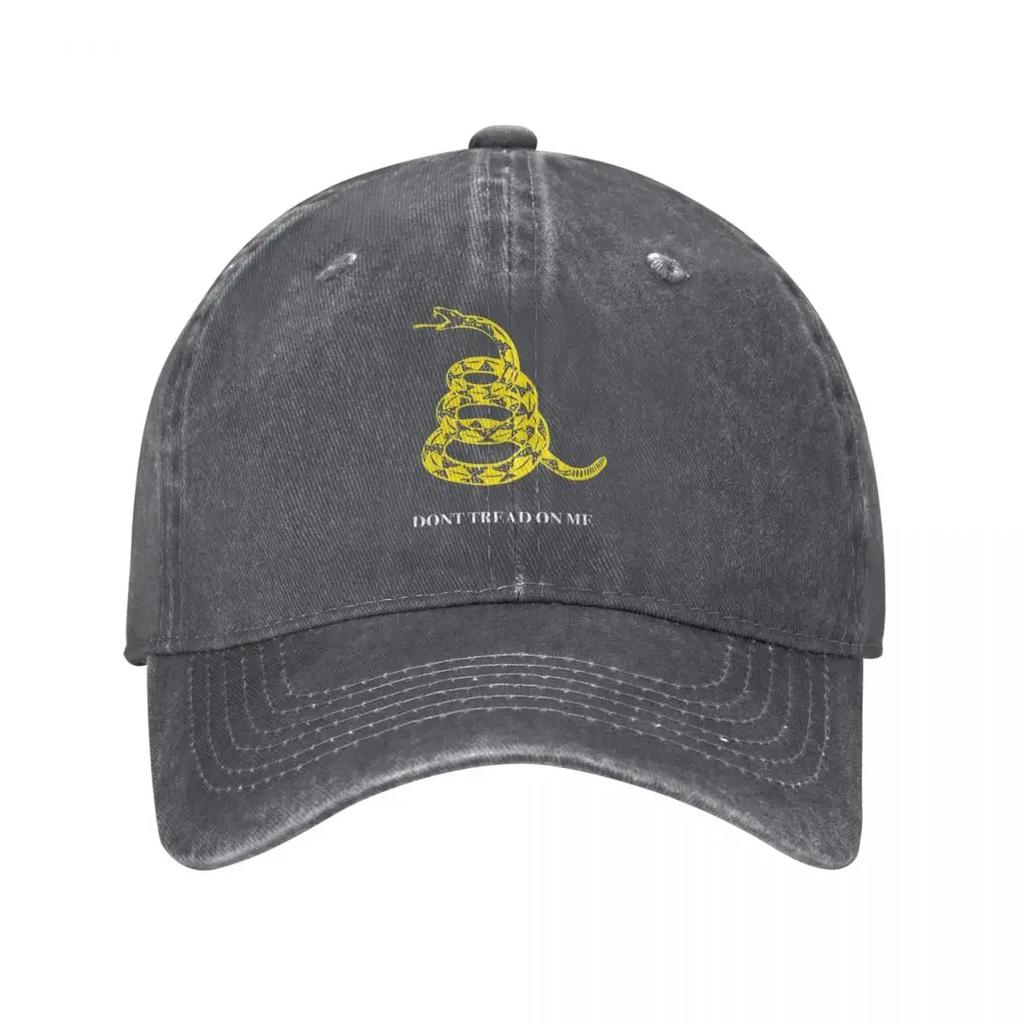 Gadsden Flag Don't Tread On Me Libertarian Denim Baseball Cap Yellow Outdoor Sport Hats Women Sunshade Baseball Caps