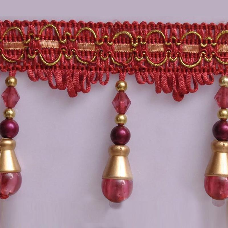 11Meter Curtain Crystal Beaded Tassel Fringe Lace Trim Curtain Accessories Curtain Trim Decoration Sewing DIY Upholstery
