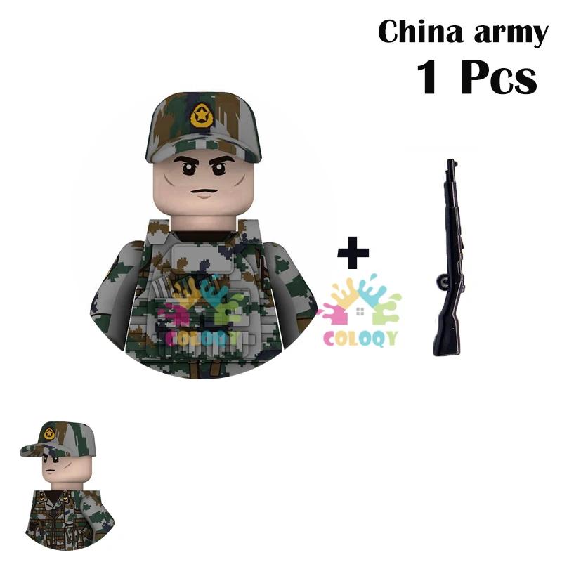 Kids Toys WW2 Military Army Sets Building Blocks Soviet US China Soldiers Mini Action Figures Medal Toys For Kids Birthday Gifts