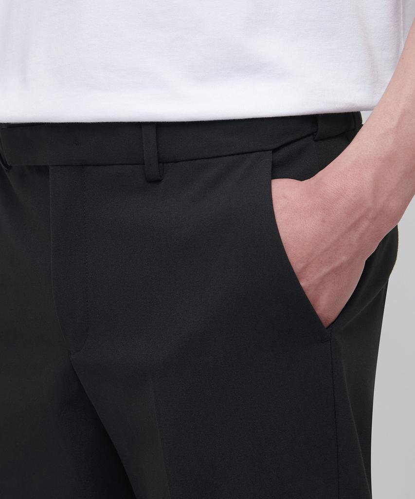 MUSINSA STANDARD Lightweight Semi-Wide Hidden Banding Slacks [Dark Gray]