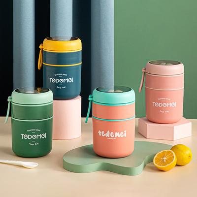 Pudełko na lunch ze stali nierdzewnej kubek do picia z łyżką żywności słoik termiczny izolowane zupy termos pojemniki Thermische Lunchbox