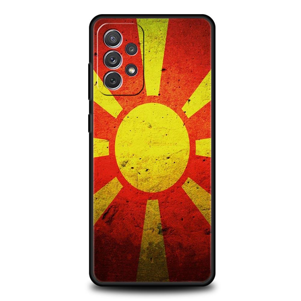 

Phone Case For Samsung Galaxy A17 A15 A13 A51 A71 A41 A31 A21S A07 A03S A05 A35 A55 A23 A25 A33 A53 A73 5G Cover Macedonia Flag Galaxy A05