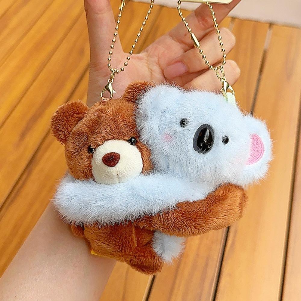 Creative Hugging Animal Doll Keychain Plush Cartoon Bag Pendant Soft Funny Friends Key Ring Couple Kids Gift