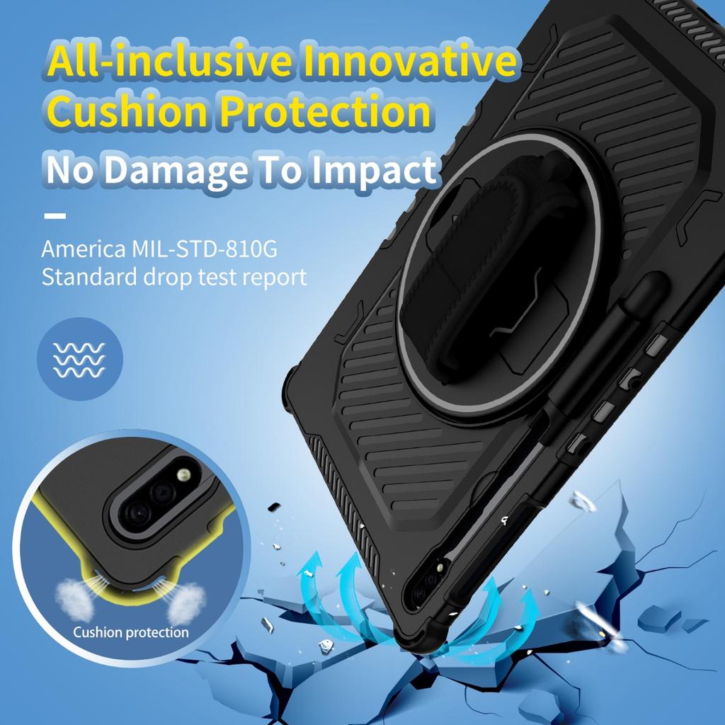 Funda Tablet Cover for Samsung Galaxy Tab S7 S8 S9 S10FE Rotation Stand Case for Galaxy Tab S7FE S7+ S8+ S9Plus S10+ 12.4" Case