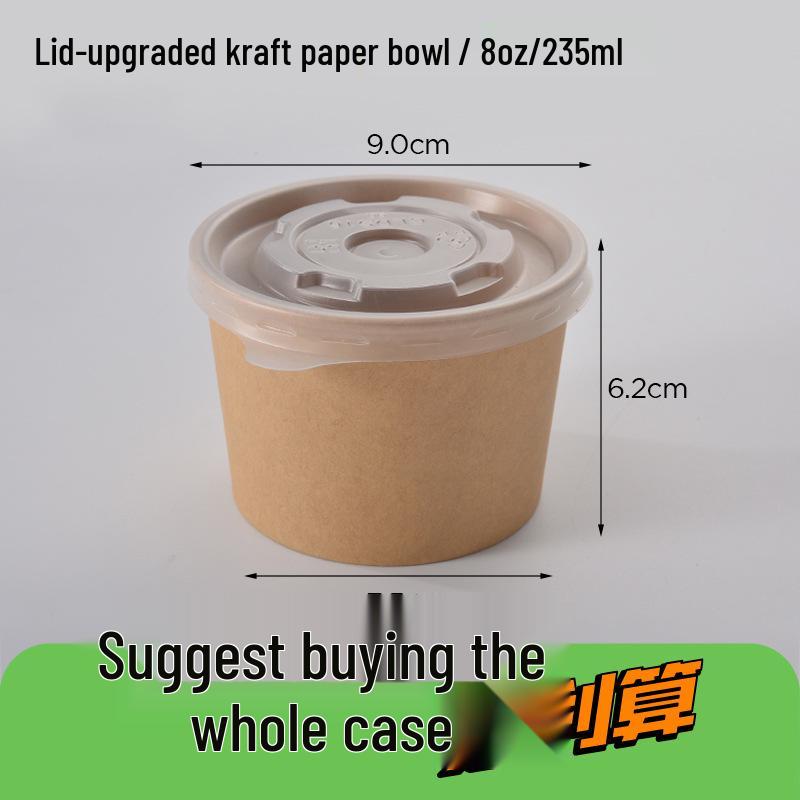Kraft Color Paper Soup Bowl – Disposable Round Soup Box for Takeout & Fast Food
