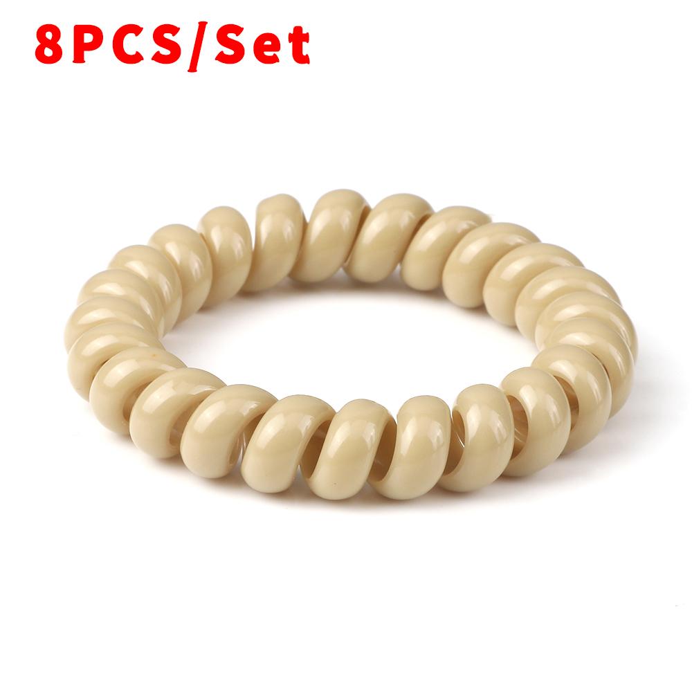 8PCS/Set Fashion Girls Telephone Wire Elastic Hair Bands Hair Ties for Women Ponytail Holder Hair Rope Accessories Gum