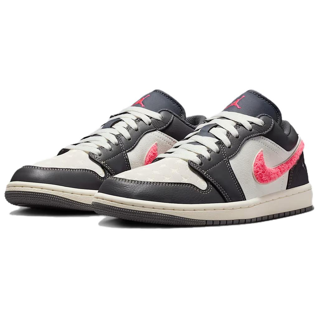 Air Jordan 1 Low SE Light Graphite Hot Punch Women Sneakers Black Muslin Sail IM6565-014