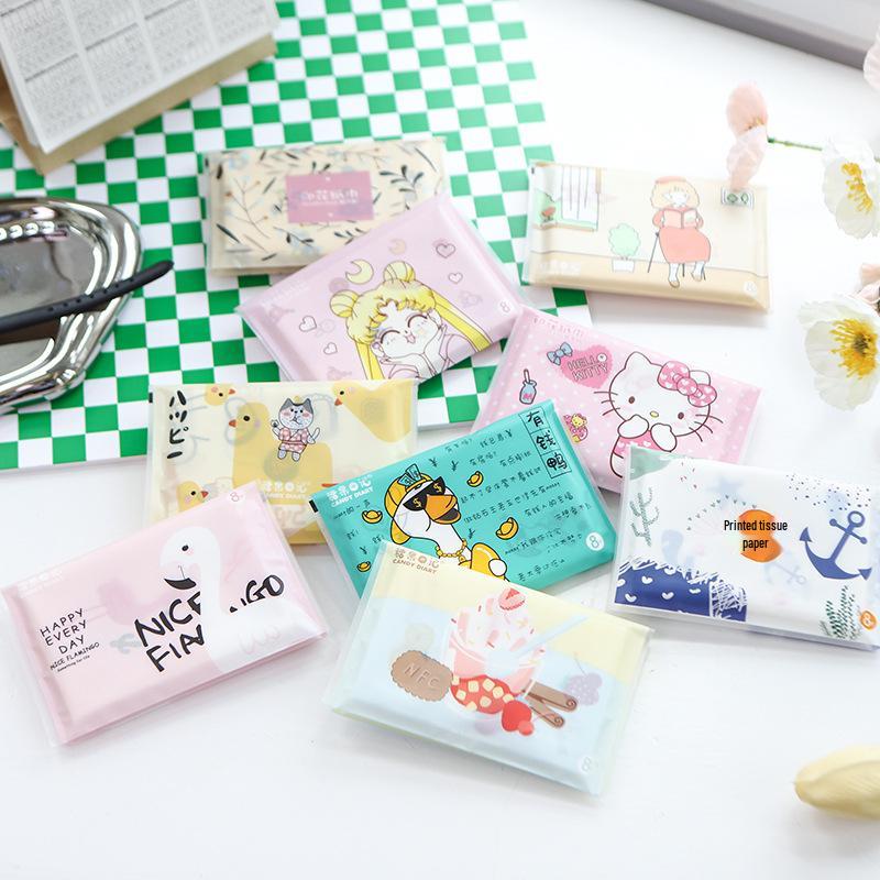 Cute Cartoon Tissue Wallets: 36-Pack Portable Handkerchief Pouches