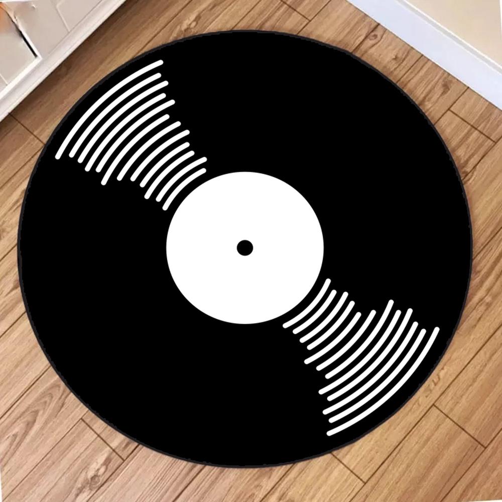 Vinyl Record Design Round Carpet Music CD Circle Children Play Mat Living Room Decoration Home Bedroom Sofa Hallway Area Rugs